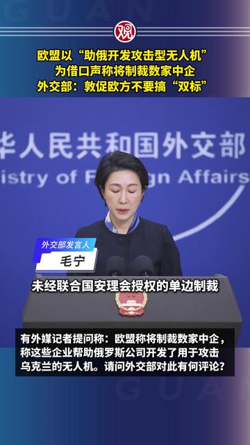 欧盟中国商会发布中企在欧营商报告,外交部:希望欧方认真倾听中企合理关切