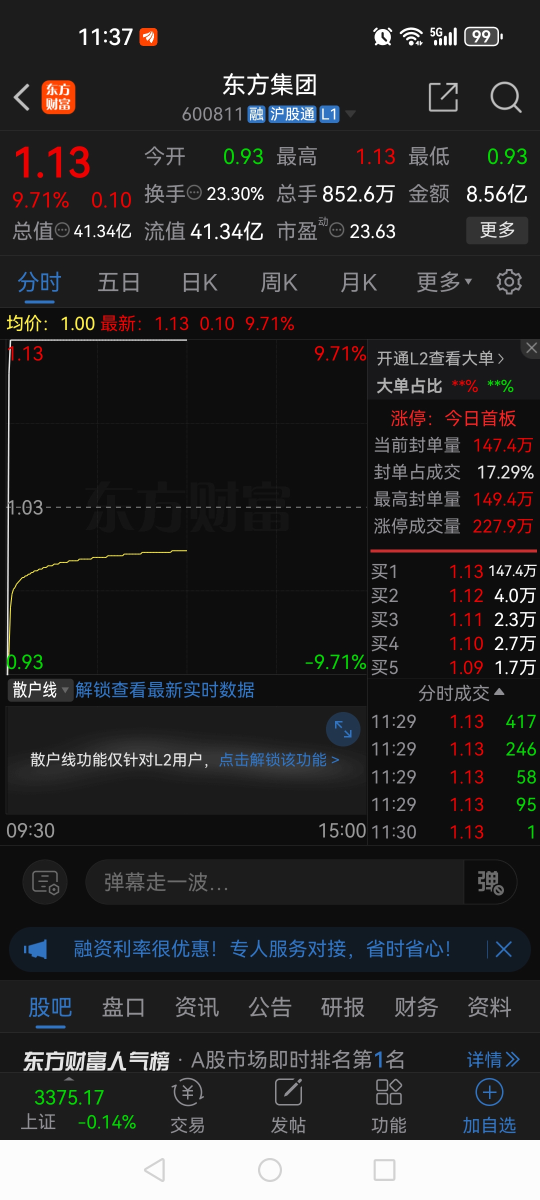 51只股涨停 最大封单资金10.26亿元